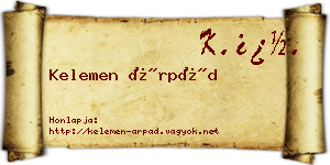 Kelemen Árpád névjegykártya