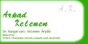 arpad kelemen business card